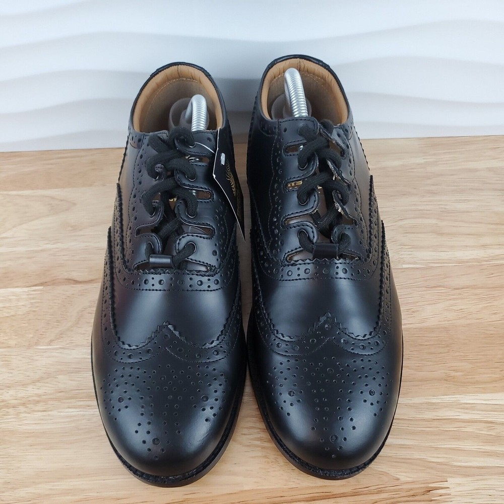 Thistle‎ Shoes Leather Ghillie Brogue Black Kilt Scottish Tassel Shoes Mens 9 - Picture 6 of 11